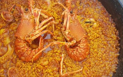 Recipe of Creamy rice with “small lobster”. Arroz meloso con langosta